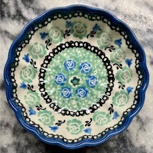 Polish Pottery Ceramika Artystyczna Unikat Small Scalloped Bowl